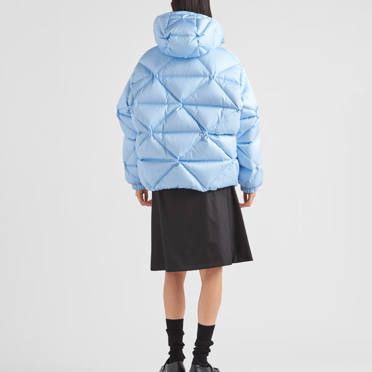 Oversized Re-Nylon Gabardine down jacket