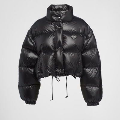 Re-Nylon cropped convertible down jacket