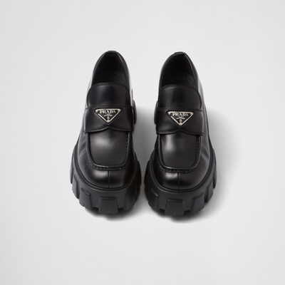 Brushed leather Monolith loafers