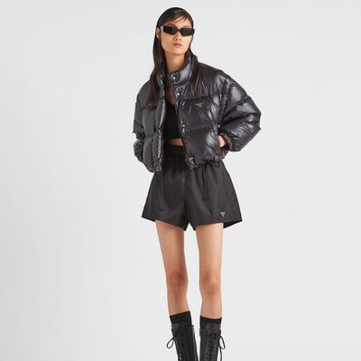 Re-Nylon cropped convertible down jacket