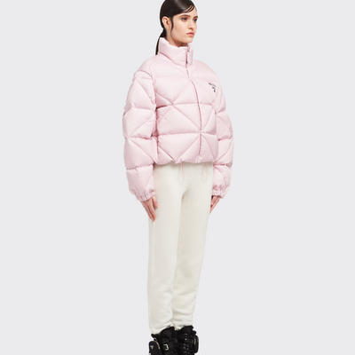 Re-Nylon Gabardine cropped down jacket