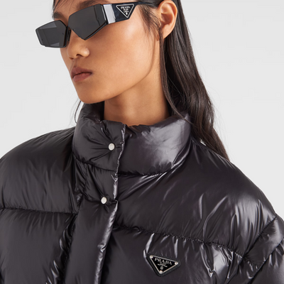 Re-Nylon cropped convertible down jacket