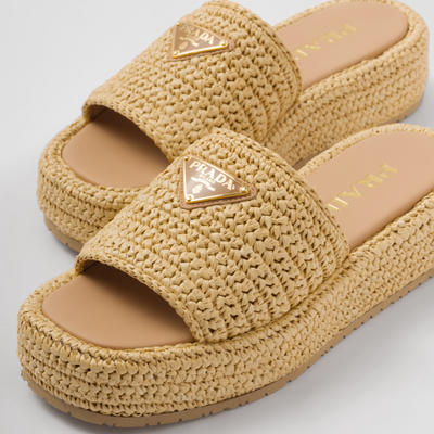 Crochet Flatform Iconic Slides