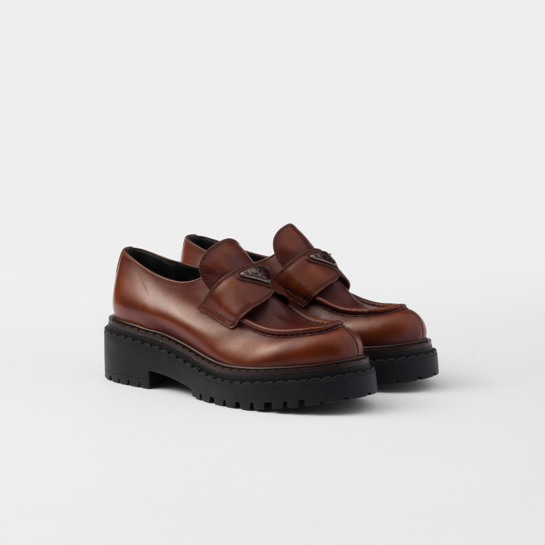 Double Chocolate leather loafers