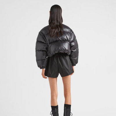 Re-Nylon cropped convertible down jacket