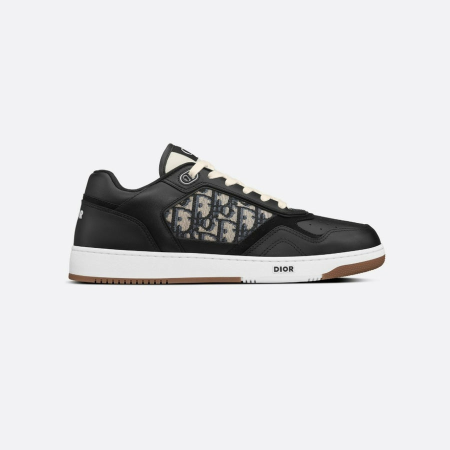 Low-Top Sneaker Black with Beige and Black Jacquard