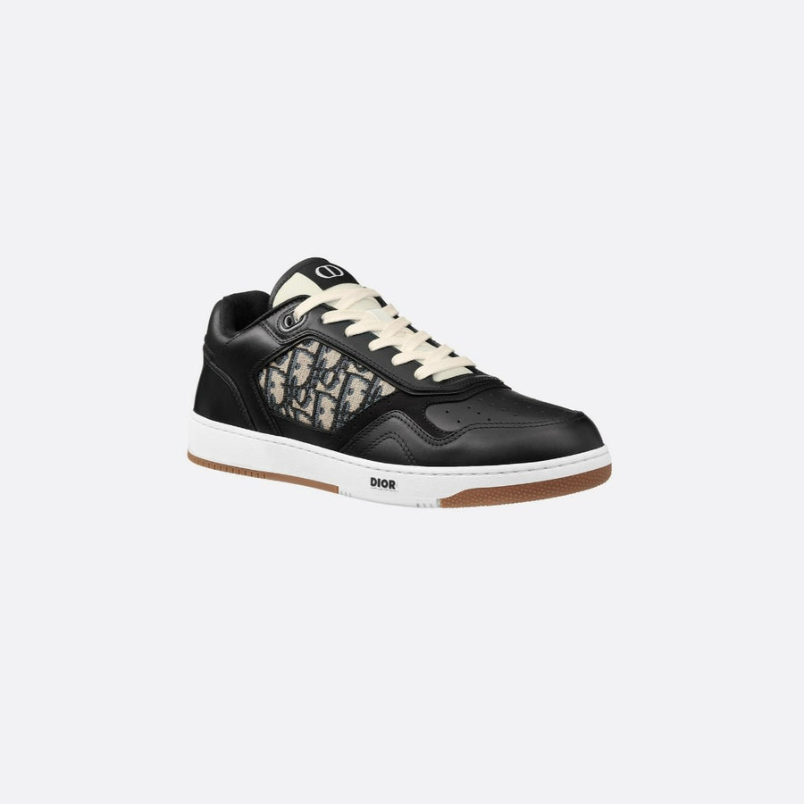 Low-Top Sneaker Black with Beige and Black Jacquard