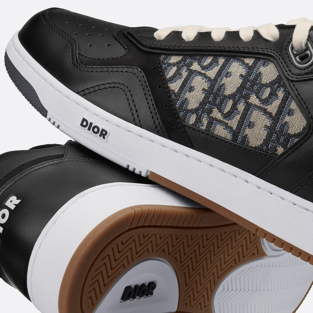 Low-Top Sneaker Black with Beige and Black Jacquard