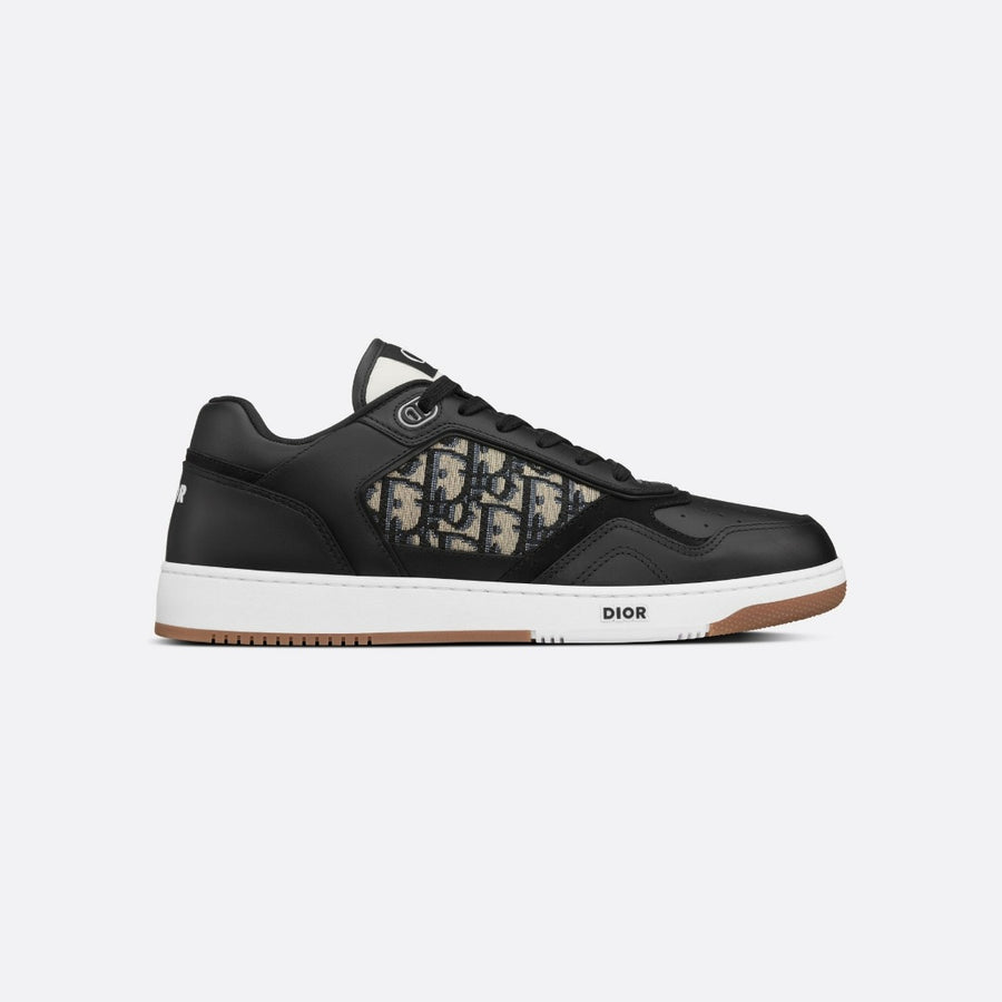 Low-Top Sneaker Black with Beige and Black Jacquard