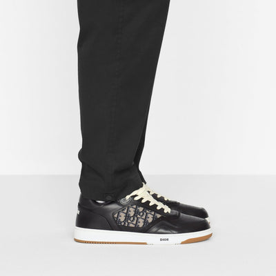 Low-Top Sneaker Black with Beige and Black Jacquard