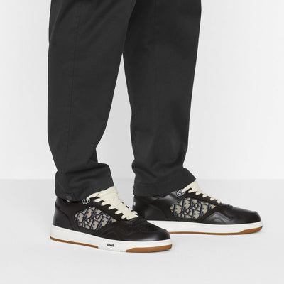 Low-Top Sneaker Black with Beige and Black Jacquard