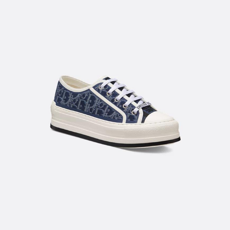 Platform Denim Embroidered Sneaker