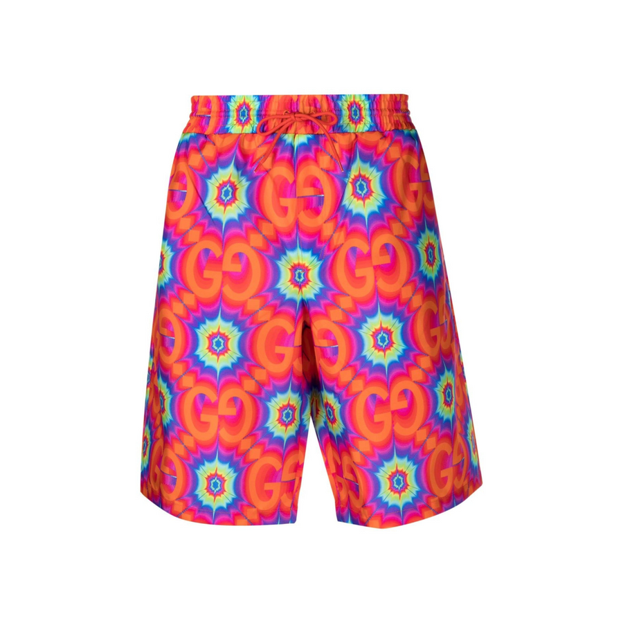 GG-pattern swim shorts