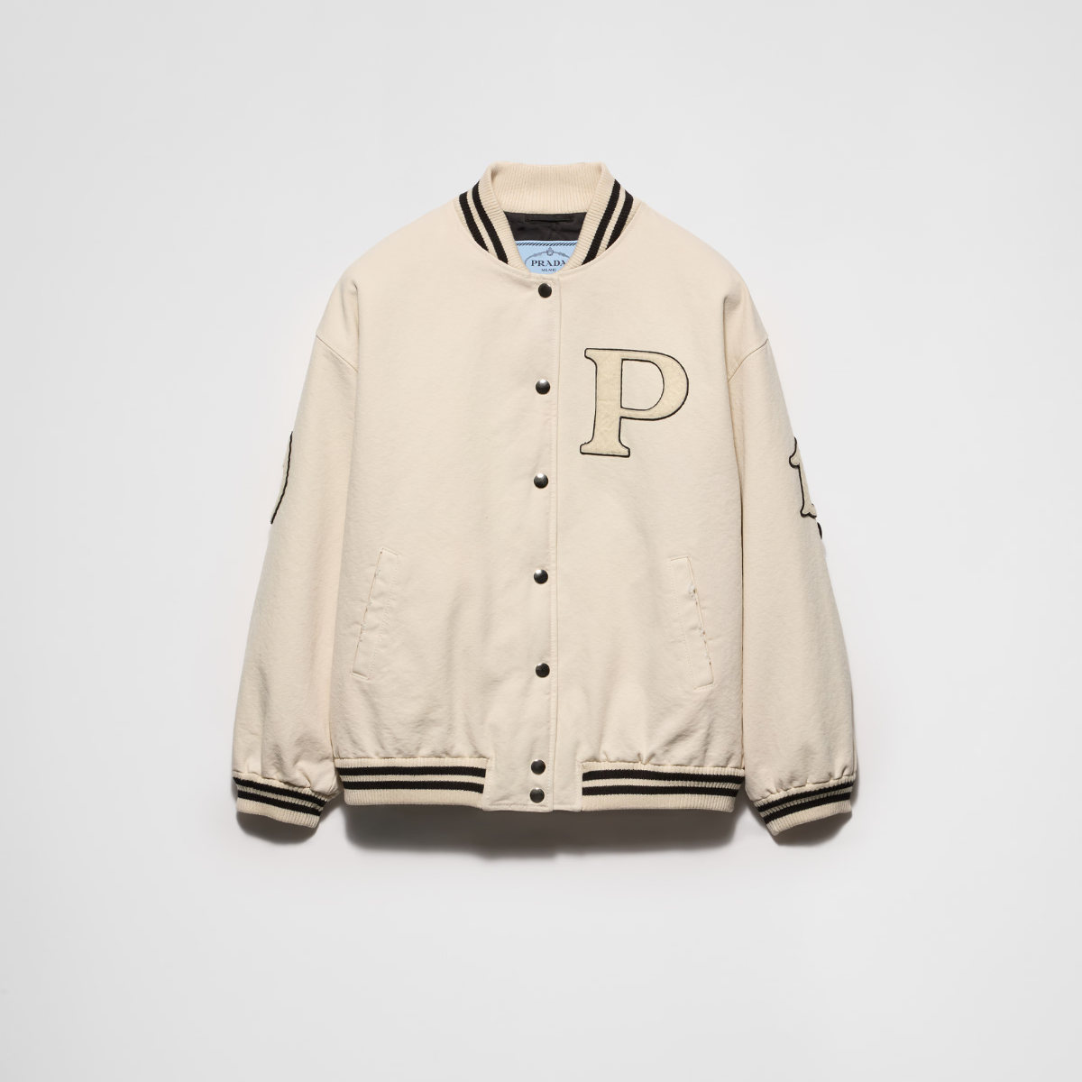 Canvas bomber jacket with patches