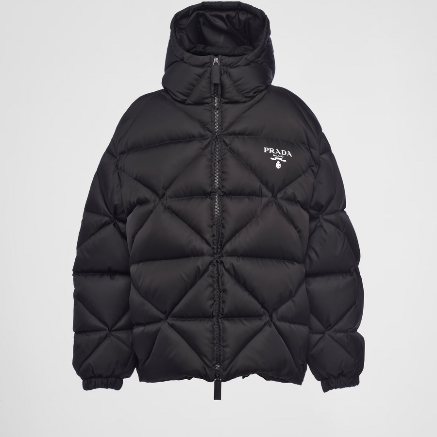 Oversized Re-Nylon Gabardine down jacket