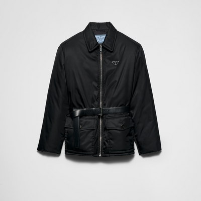 Re-Nylon down jacket with belt