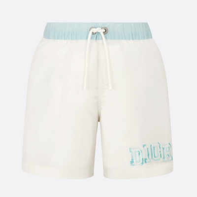 Ivory and Blue Kids' Swim Shorts