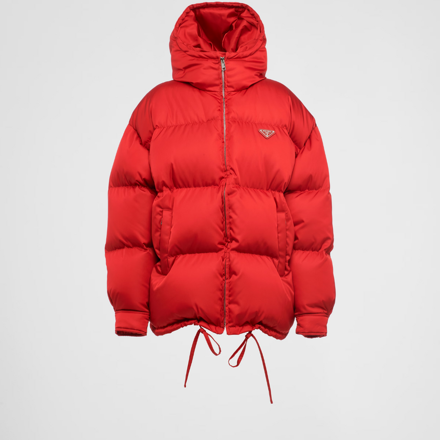 Re-Nylon hooded down jacket