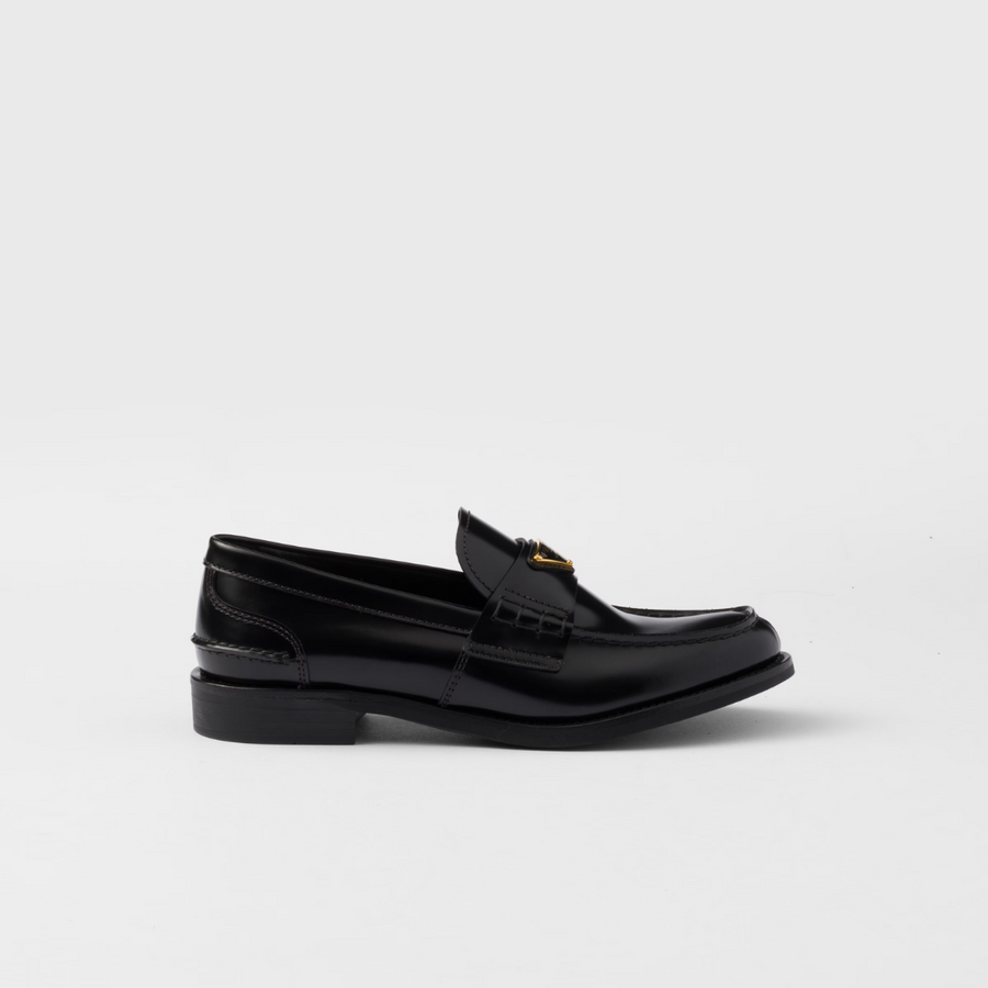 Brushed leather loafers