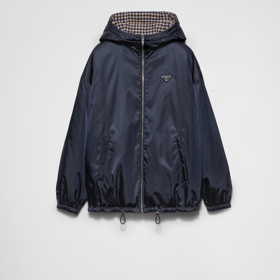 Re-Nylon blouson hooded jacket