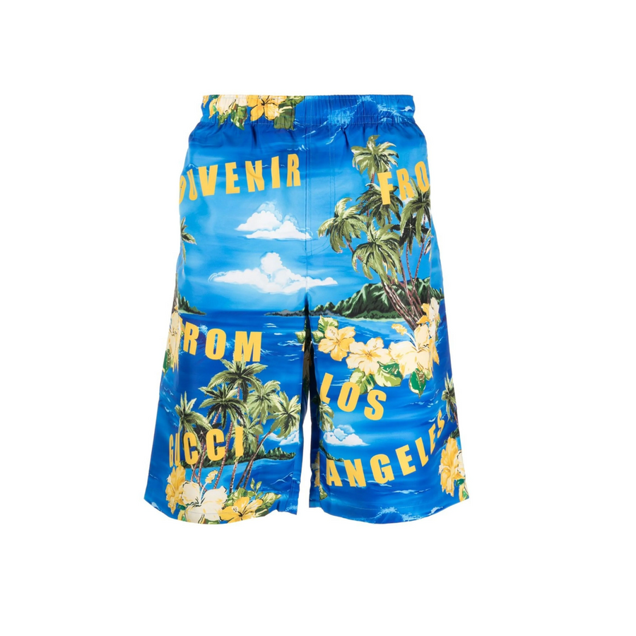 graphic-print swim shorts