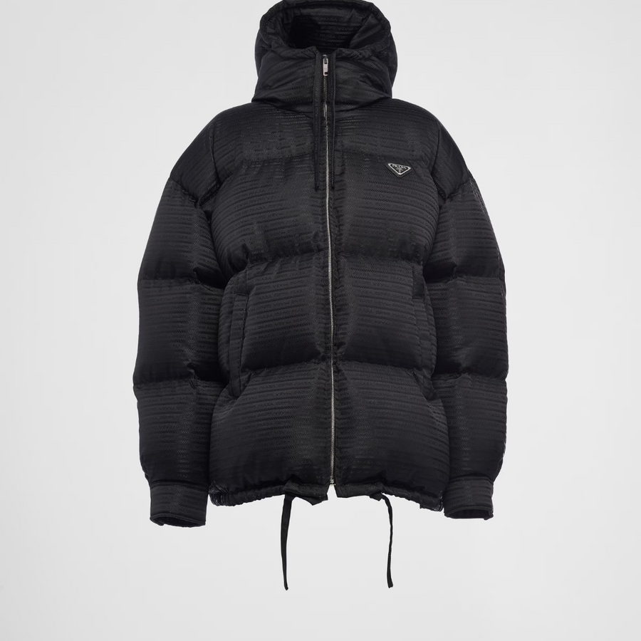 Re-Nylon hooded down jacket