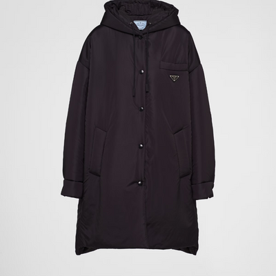 Oversized light Black Re-Nylon raincoat