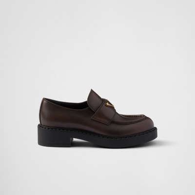 Chocolate leather loafers