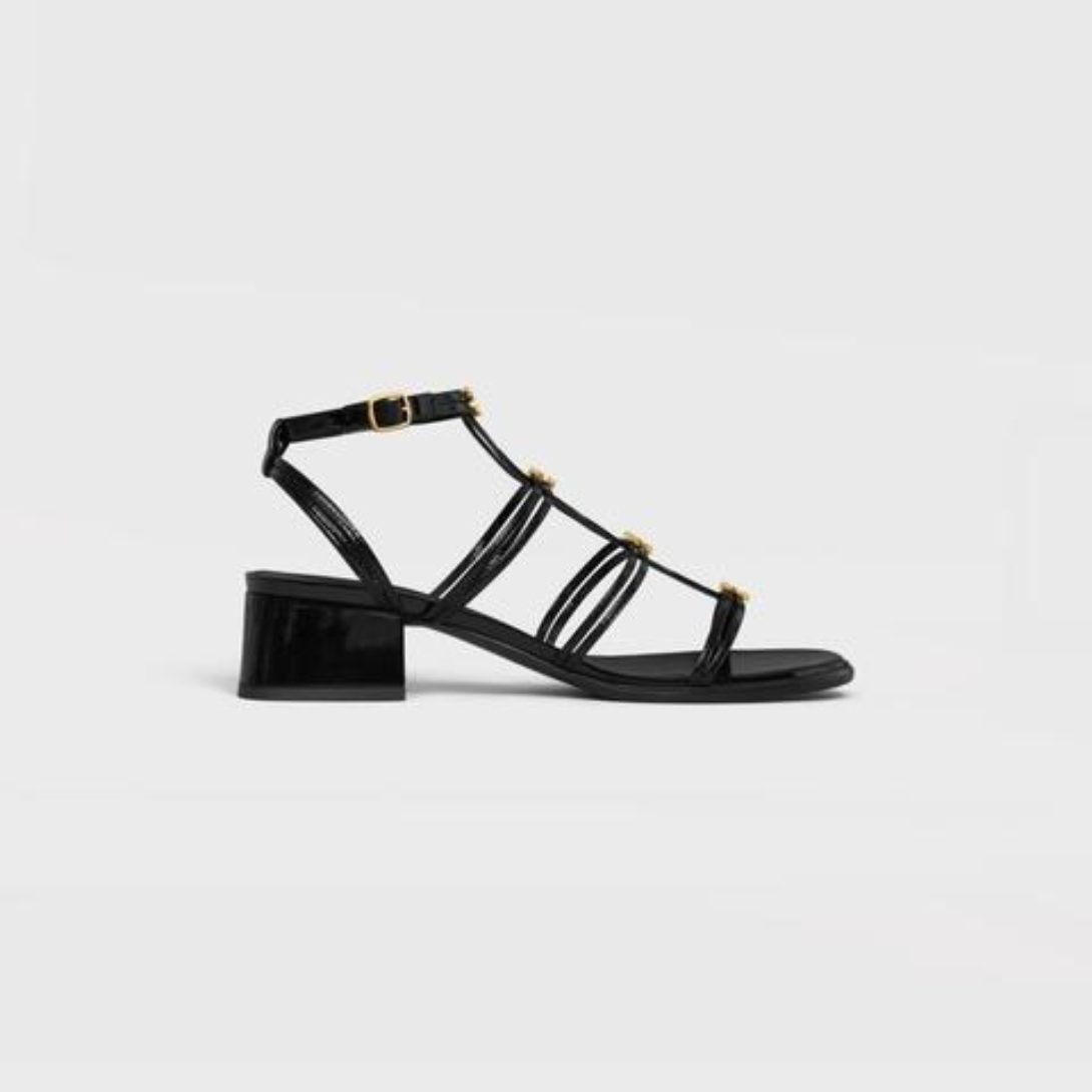 CLEMENCE MULTI TRIOMPHE SANDAL in GLOSSY CALFSKIN