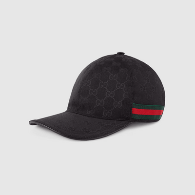 ORIGINAL GG CANVAS BASEBALL HAT WITH WEB BLACK