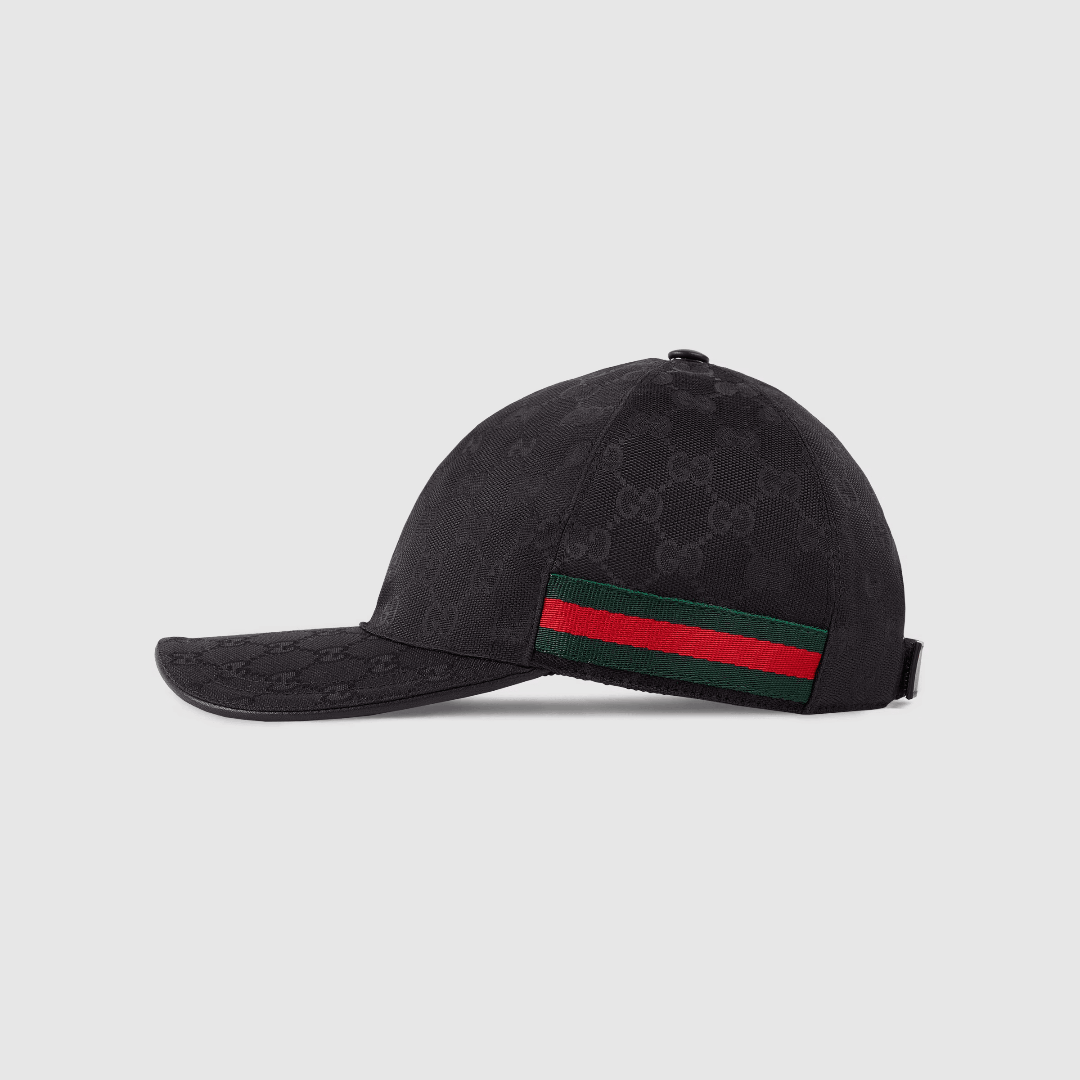 ORIGINAL GG CANVAS BASEBALL HAT WITH WEB BLACK