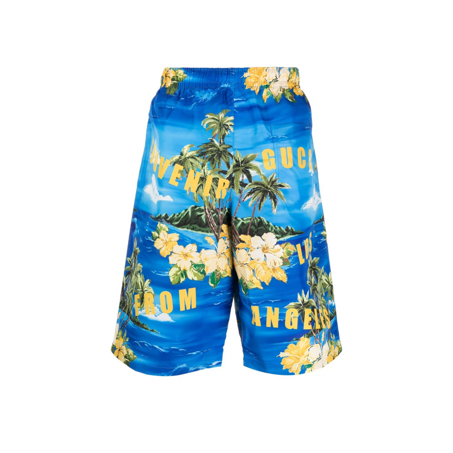 graphic-print swim shorts