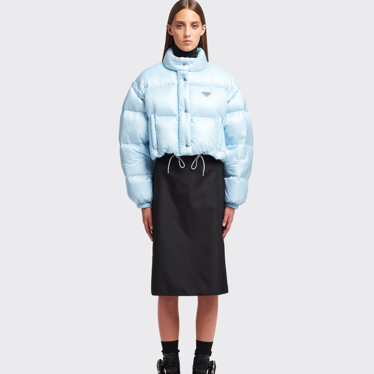 Re-Nylon cropped convertible down jacket