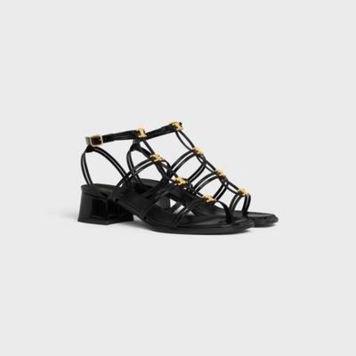 CLEMENCE MULTI TRIOMPHE SANDAL in GLOSSY CALFSKIN