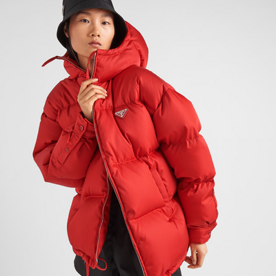 Re-Nylon hooded down jacket