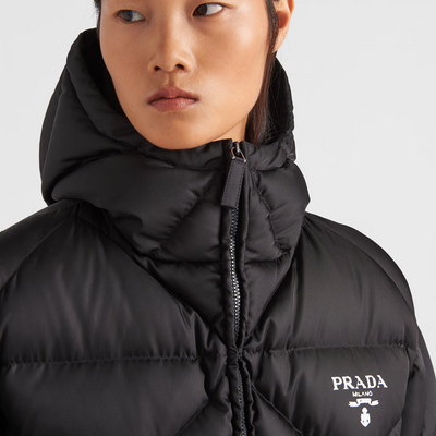 Oversized Re-Nylon Gabardine down jacket