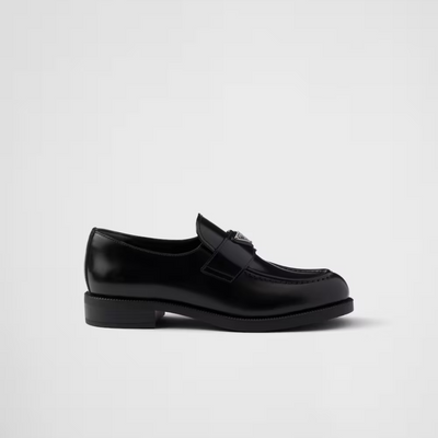 Elegant Brushed leather Black loafers