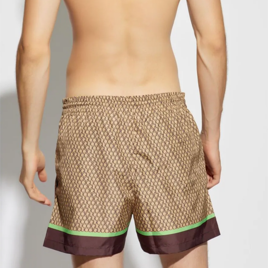 all-over print nylon swim shorts