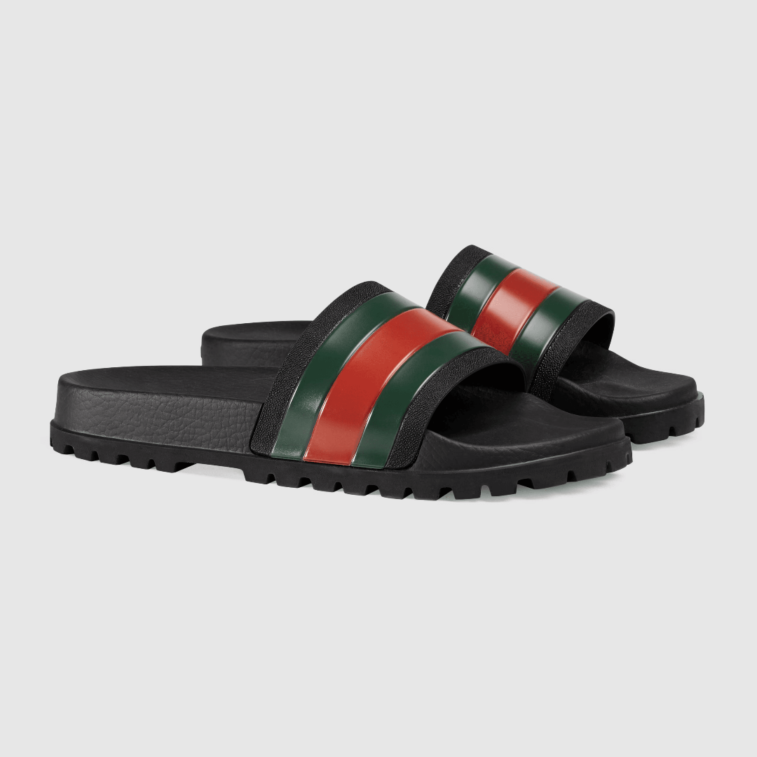 MEN'S WEB RUBBER SLIDE SANDAL