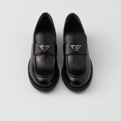 Elegant Brushed leather Black loafers