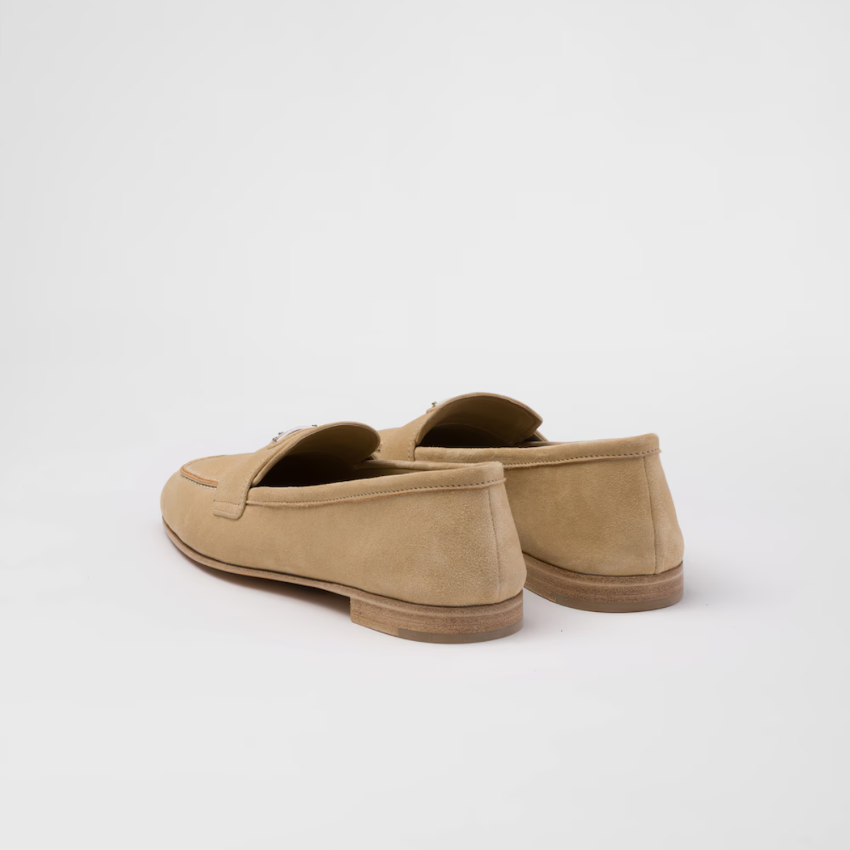 Suede loafers Ecru