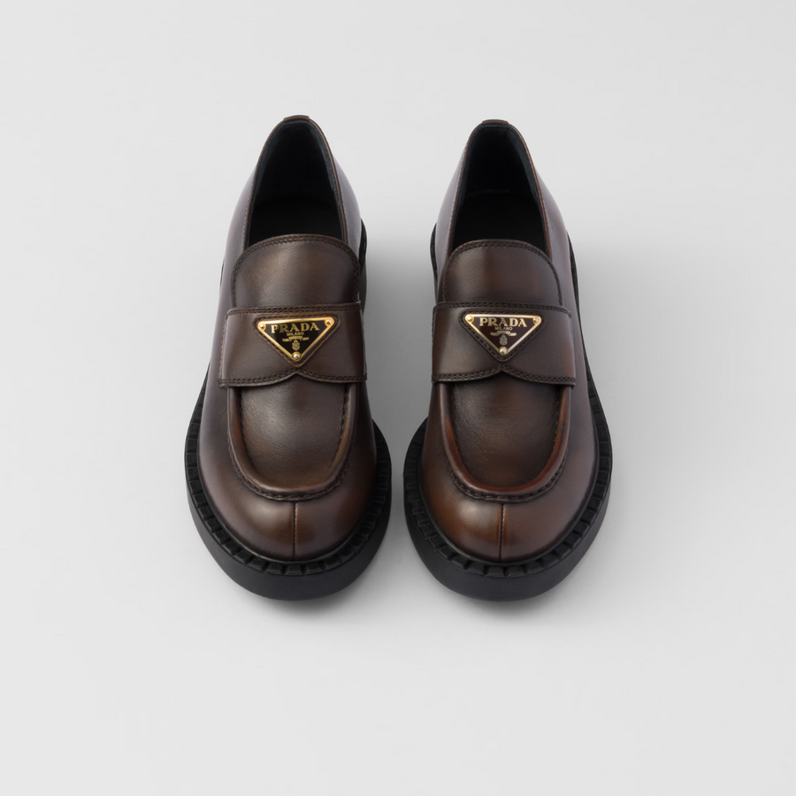 Chocolate leather loafers