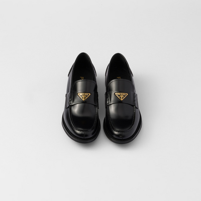 Brushed leather loafers