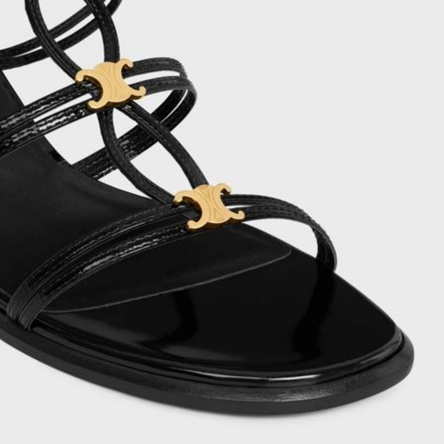 CLEMENCE MULTI TRIOMPHE SANDAL in GLOSSY CALFSKIN