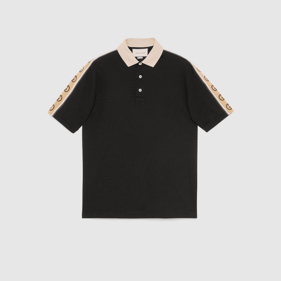 POLO WITH INTERLOCKING G STRIPE