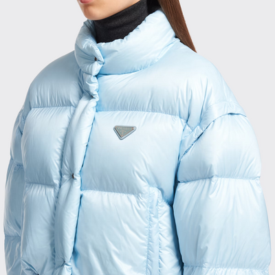 Re-Nylon cropped convertible down jacket