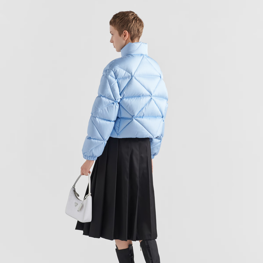 Re-Nylon Gabardine cropped down jacket