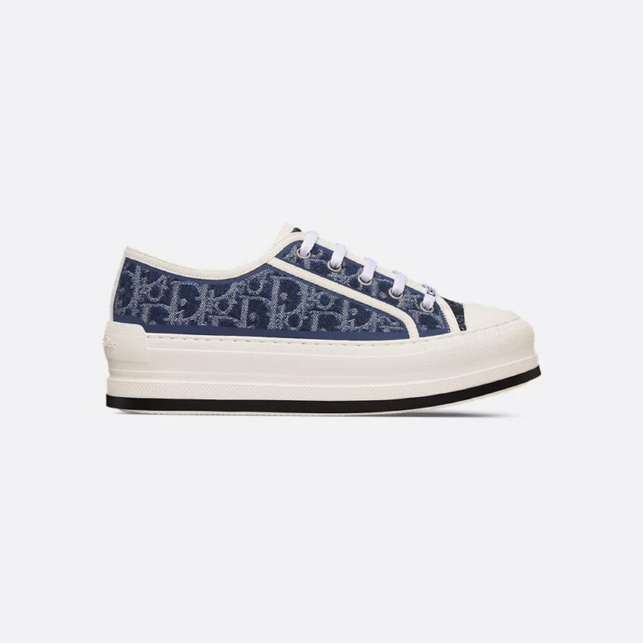 Platform Denim Embroidered Sneaker