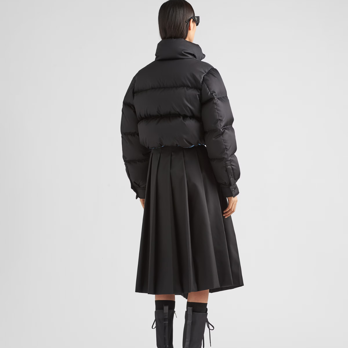 Re-Nylon cropped down jacket