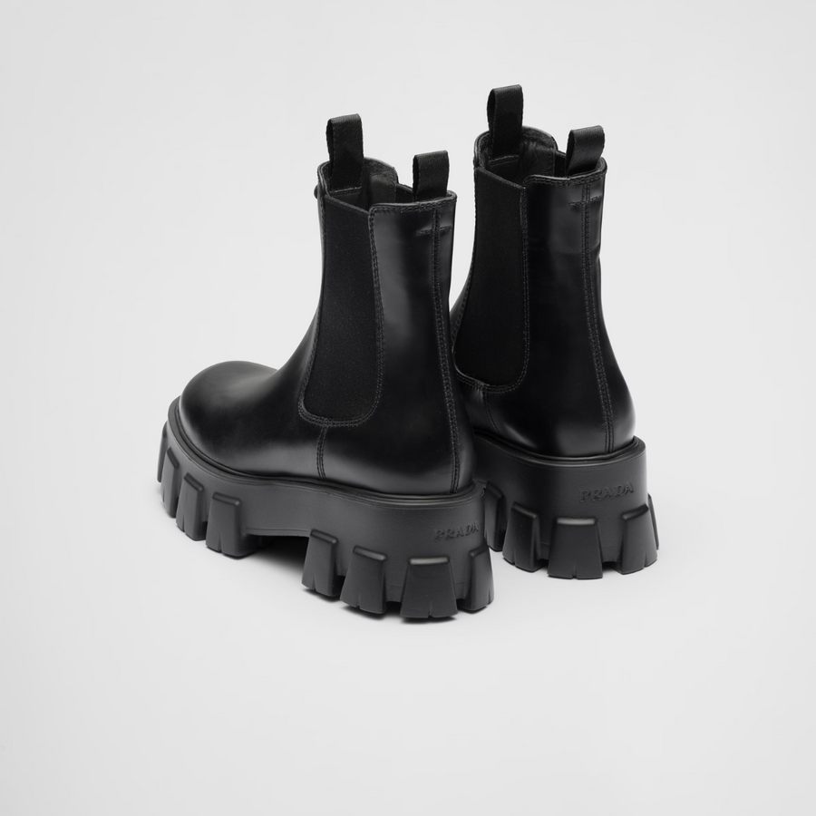 Monolith brushed leather booties